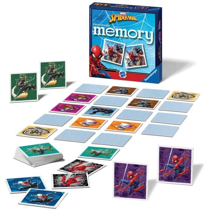 Jeu de mémoire - RAVENSBURGER - MEMORY MARVEL SPIDER MAN 48 PIECES - Mixte - Enfant - Spiderman-1