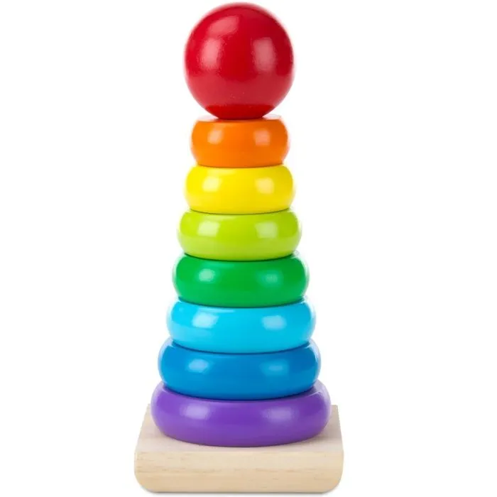 Jouet - Melissa & Doug - Empileur arc-en-ciel - Bois - Mixte - Marron-5