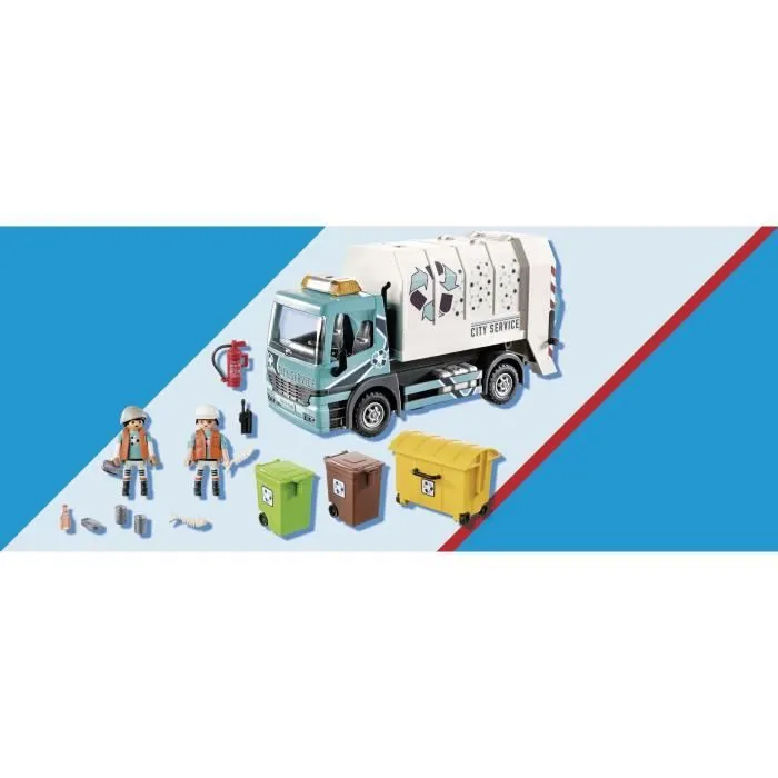 Camion poubelle PLAYMOBIL 70885 avec effets lumineux - 2 personnages et accessoires-5