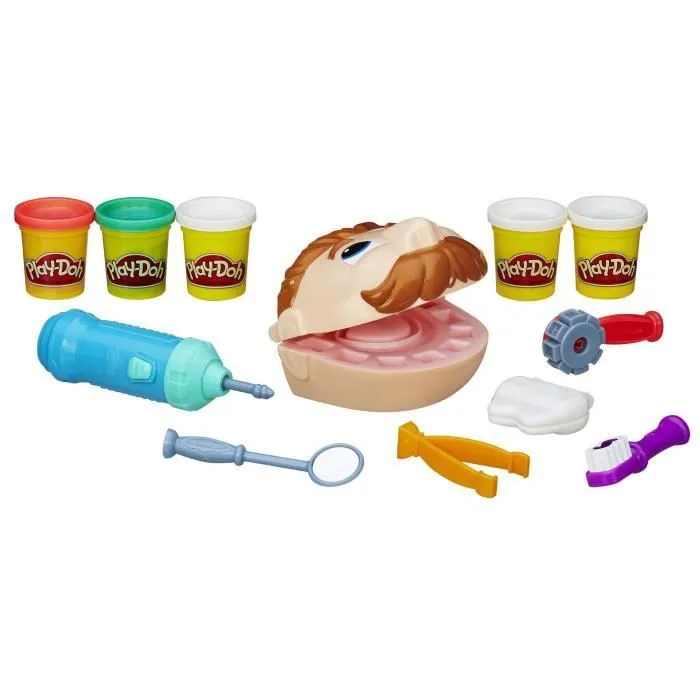 PLAY-DOH - Pâte à modeler - Le Dentiste - Moulez, lavez, baguez et fraisez les dents de votre patient-4