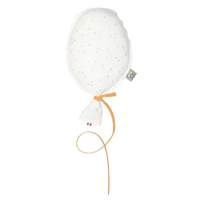 Ballon mural décoratif en gaze de coton 28 cm Blanc à pois or-0