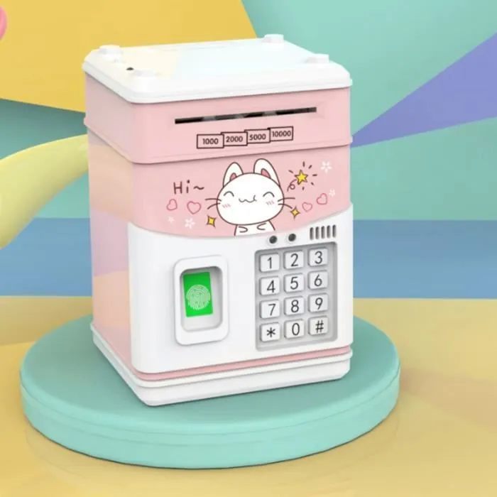 Tirelire éLectronique pour Enfants Tirelire avec Code, Tirelire de Banques de Monnaie éLectronique pour Enfants, Chat Rose pour-1