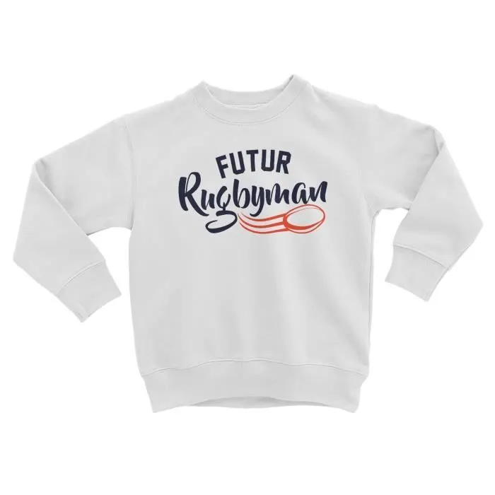 Sweatshirt - FABULOUS - Futur Rugbyman - Blanc - Manches longues - Col arrondi-0