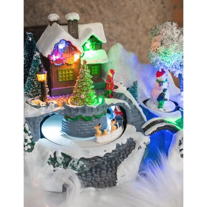 Village de Noël - FEERIC LIGHTS & CHRISTMAS - Père Noël + Maison - Lumineux et animé - LED-2