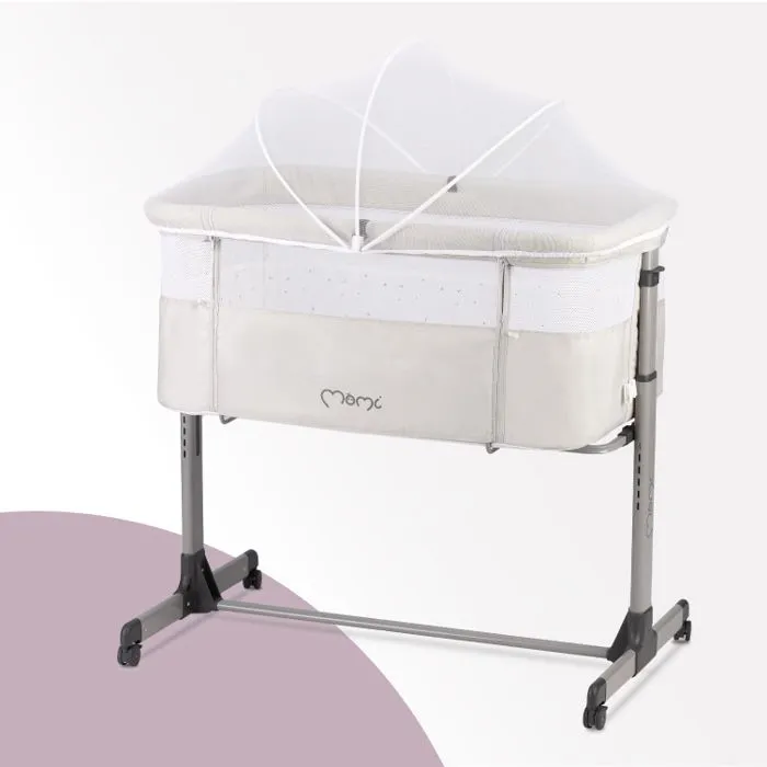Lit Cododo et Berceau Bébé MoMi REVO - Gris - Hauteur et Angle Réglables - Roues-4
