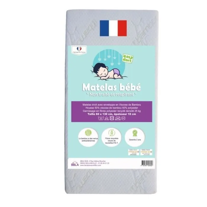 Matelas 60x130 cm berceau bébé ou lit bébé-1
