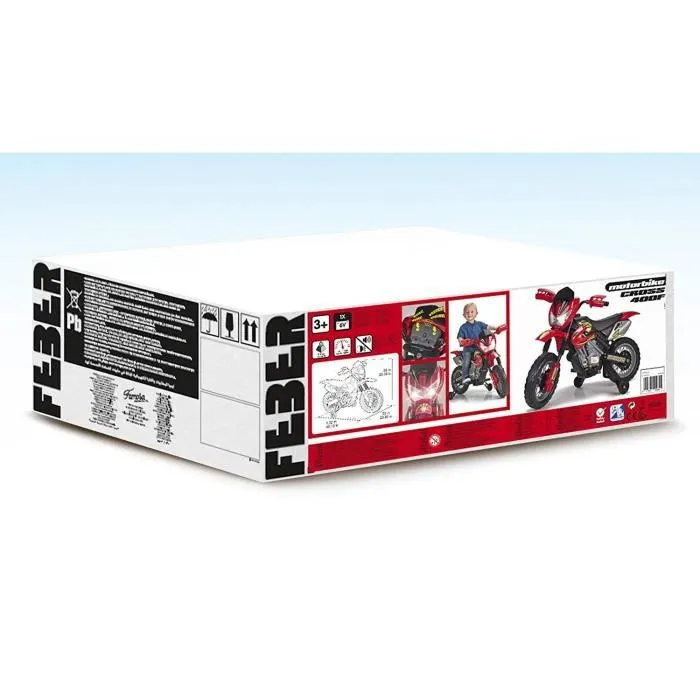 Moto Cross Enfant - FEBER - Motor Cross 400F 6V Rouge - Electrique - A partir de 3 ans-3