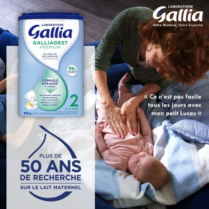 3 Boîtes de Lait en poudre Galliagest Premium 2 (3x820g) - Gallia De 6 à 12 Mois-1