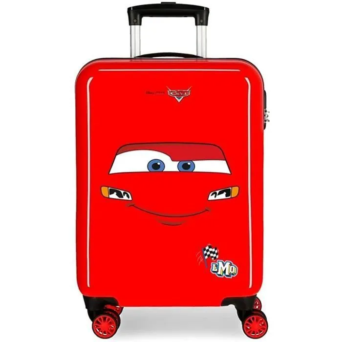 Valise de cabine - Disney - Lightning McQueen - 38 x 55 x 20 cm - 4 roulettes - ABS rouge-0