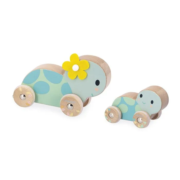 Set de 2 Tortues en Bois - Jouet d'éveil à rouler - jouet éducatif -Dès 1 an-0