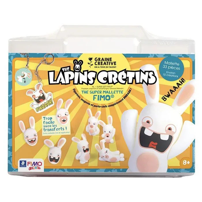 Kit de modelage - Graine Creative - 815037 - Lapins Crétins - Noir - Enfant - 8 ans et plus - Avancé-2