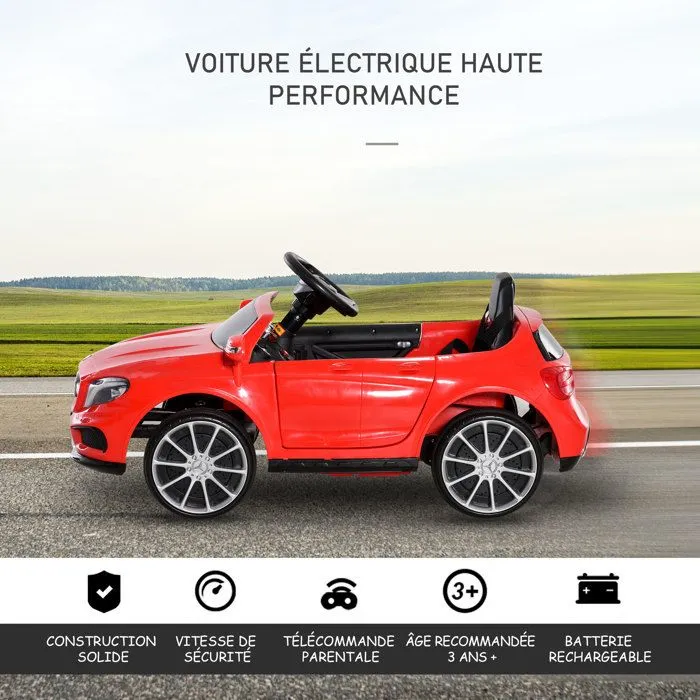 Voiture véhicule électrique enfant 6 V 3 Km/h max. télécommande effets sonores + lumineux Mercedes GLA AMG rouge-3