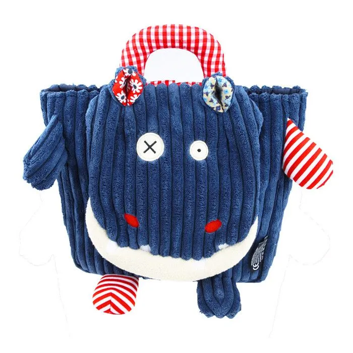 Sac à dos - LES DEGLINGOS - Hippipos l'Hippopotame - Bleu - 25 cm x 25 cm - Enfant Fille-1