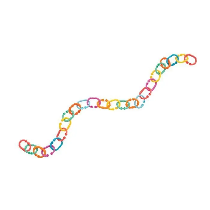 Chaine pour poussette - PLAYGRO - Anneaux en liens Loops - Maillons de dentition et colorés - Mixte-0
