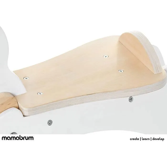Mamabrum Cheval à Bascule Bois pour Enfant - Jouet à bascule enfant- Garçon Fille +12 mois - 50 KG Max- Design - Blanc-3