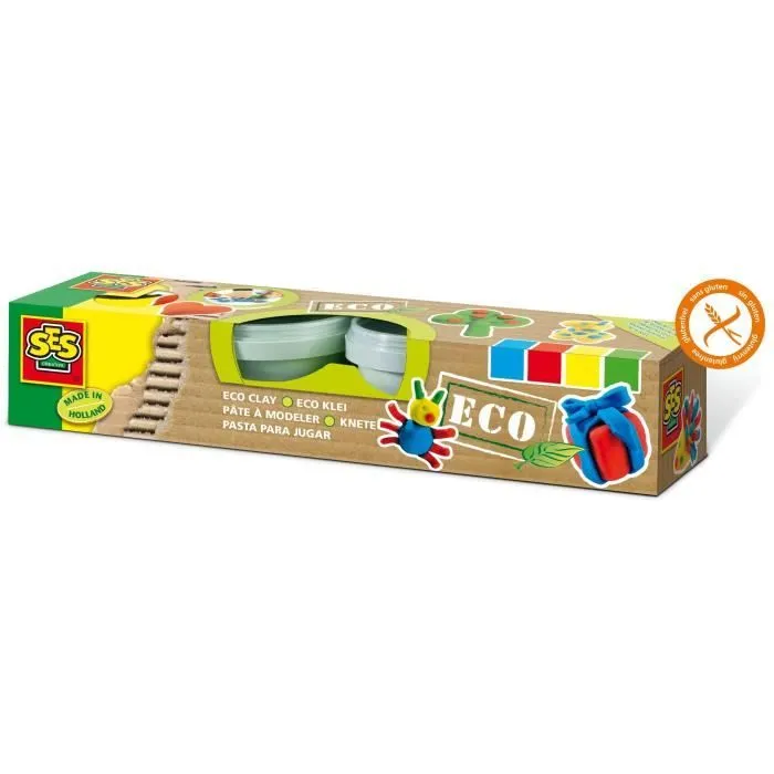 Pâte à modeler écologique SES CREATIVE 24911 - 4x90 g - Multicolore - Pays-Bas-0