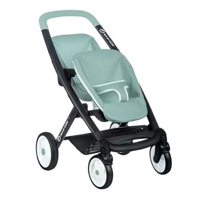 Smoby maxi-cosi poussette jumeaux sauge - poupons non inclus- dès 3 ans-0