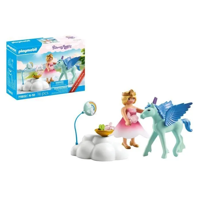 PLAYMOBIL 71802 Princesse et poulain ailé avec nuage, Princess Magic, 16 pièces, Dès 4 ans-2