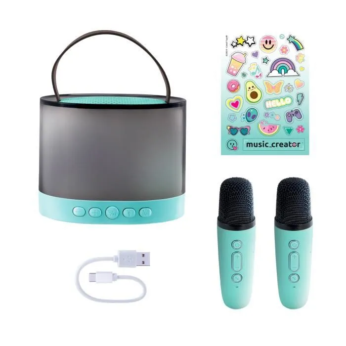 Canal Toys - Music Creator - Mini Station Karaoké - Enceinte lumineuse avec 2 microphones sans fil - INF 044-2