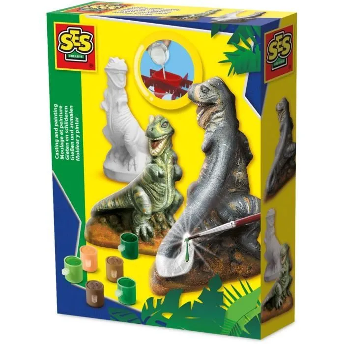 Moulage et peinture - SES CREATIVE - T-Rex - Dinosaure en plâtre 3D-0