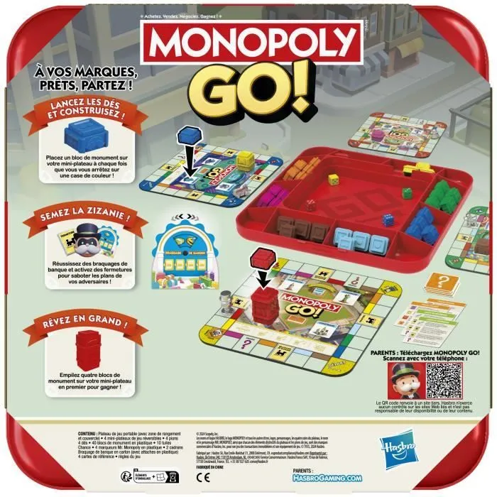 Monopoly GO!, Jeu de société, Jeu de plateau familial, Durée 15 min, Inspiré du jeu mobile, à partir de 8 ans-6