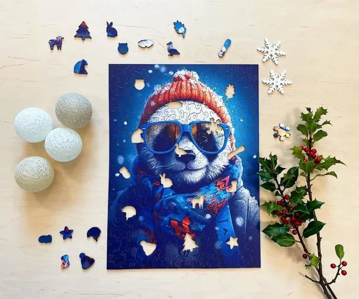 Puzzle en bois pour Enfants - Série Cold is cool - Le froid, c'est cool - Crazy Panda - 27,5 x 37cm - 316 Éléments - Milliwood-2