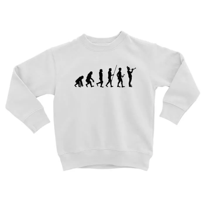 Sweatshirt Enfant Evolution Trompette Orchestre Jazz Musique Instrument Musicien-0