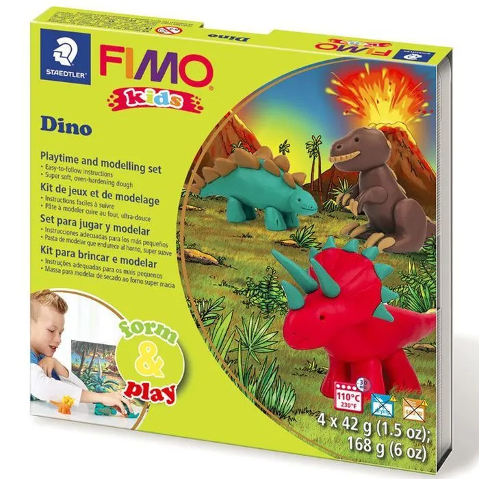 Kit de modelage dinosaures Fimo Kids Form & Play - Marque FIMO - Niveau 2-0