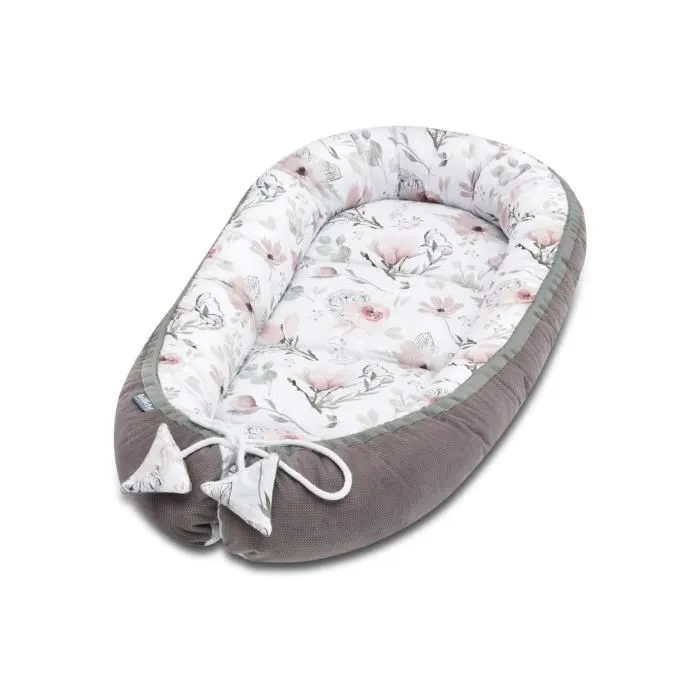 Bellochi Reducteur de Lit Bebe Cale Bebe pour Lit Cocon Bebe - 100% Coton - 90x60cm - Nid de Bebe Baby Nest - Choco Fantasy-0