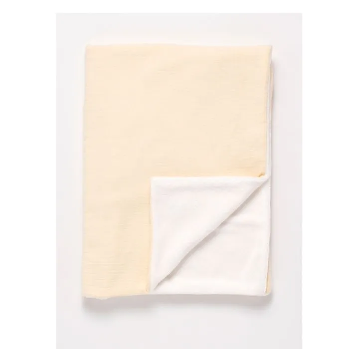 Couverture bébé en gaze de coton et polaire - UNI VANILLA-1