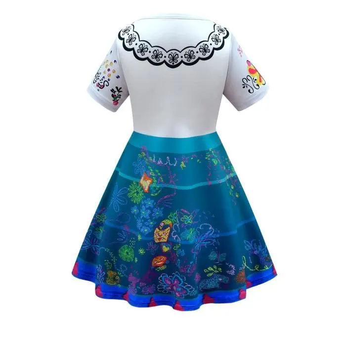 Encanto Déguisement cosplay -Jupe performance à manches courtes pour enfant + sac-1