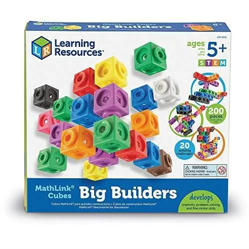 Cubes de Construction - Learning Resources - LER9291 - 100 pièces - Multicolore - À monter soi-même-1
