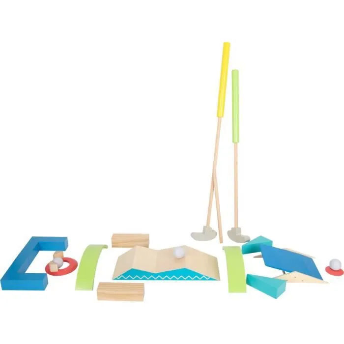 Mini golf en bois pour enfant - SMALL FOOT - Set de mini-golf avec obstacles - Multicolore - A partir de 5 ans-3