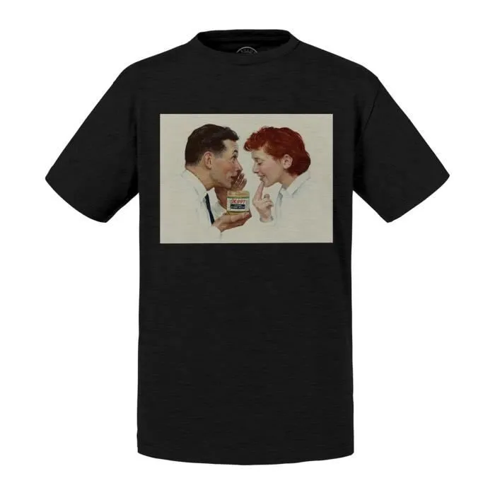 T-shirt Enfant Bleu Beurre de Cacahuete Skippy Peinture Norman Rockwell Pub Vintage-0