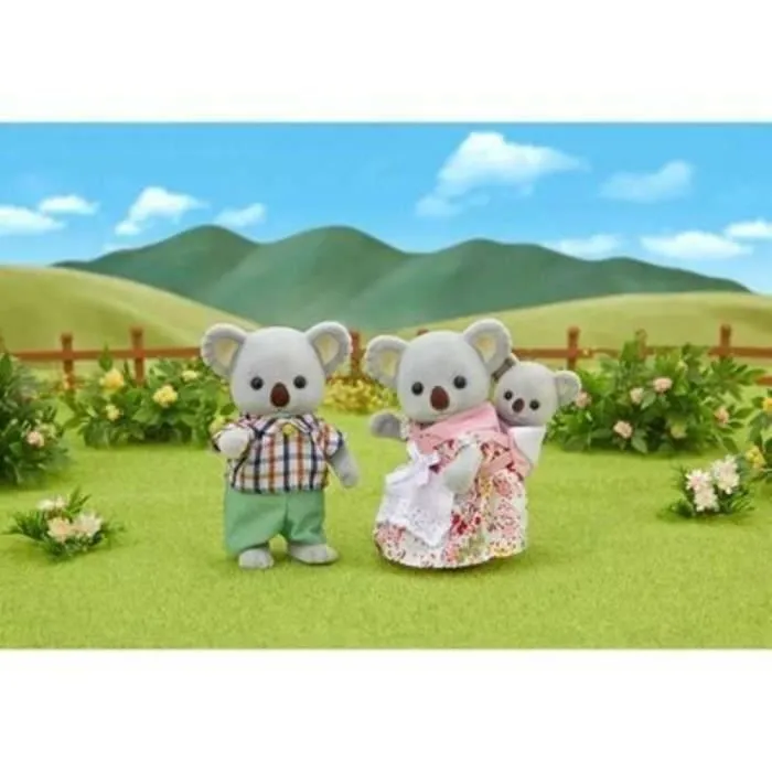 Famille Koala Sylvanian - SYLVANIAN FAMILIES - 5310 - Articulée et Habillée - Gris-0