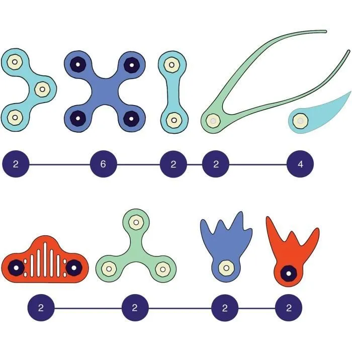 Jouet de construction magnétique - GIPSY TOYS - OCEAN CREATURES - 24 pièces - Phosphorescent - 9 formes uniques-2
