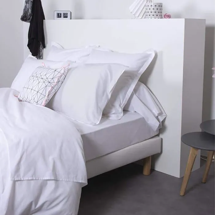 Drap Housse - COTE DECO - Uni - Blanc - 160x200 cm - 100% coton-0