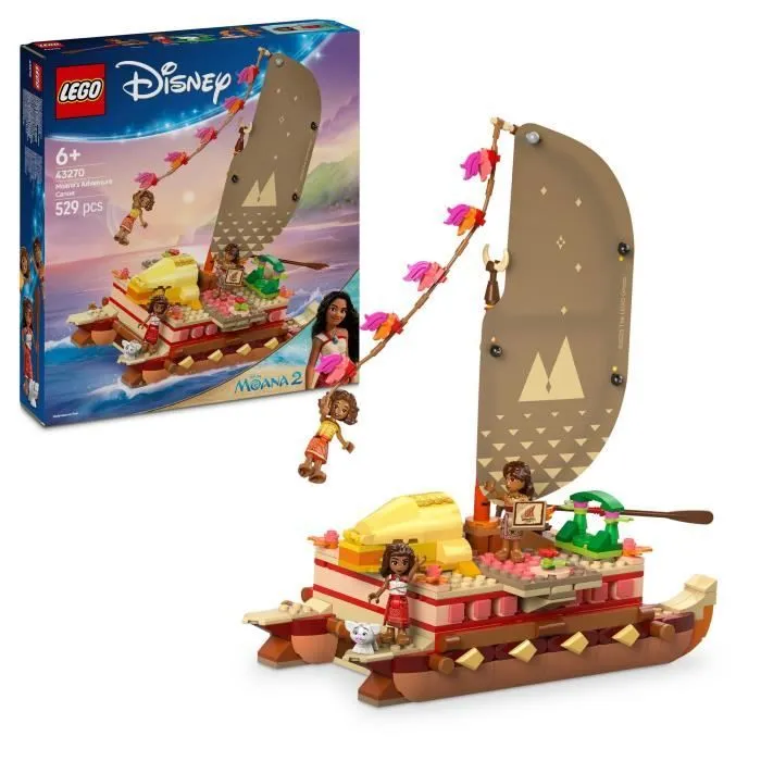 LEGO Disney 43270 Le bateau d’aventure de Vaiana - Jeu à construire et cadeau dès 6 ans-0