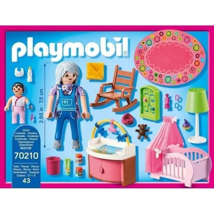 PLAYMOBIL 70210 Chambre de bébé, Dollhouse La Maison Traditionnelle, 100 pièces ,Dès 4 ans-2