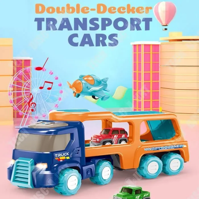 TD® Jouets voiture conteneur Stockable Enfants Grande Plastique Modèle de véhicule d'ingénierie de simulation Jouets pour garçons-2