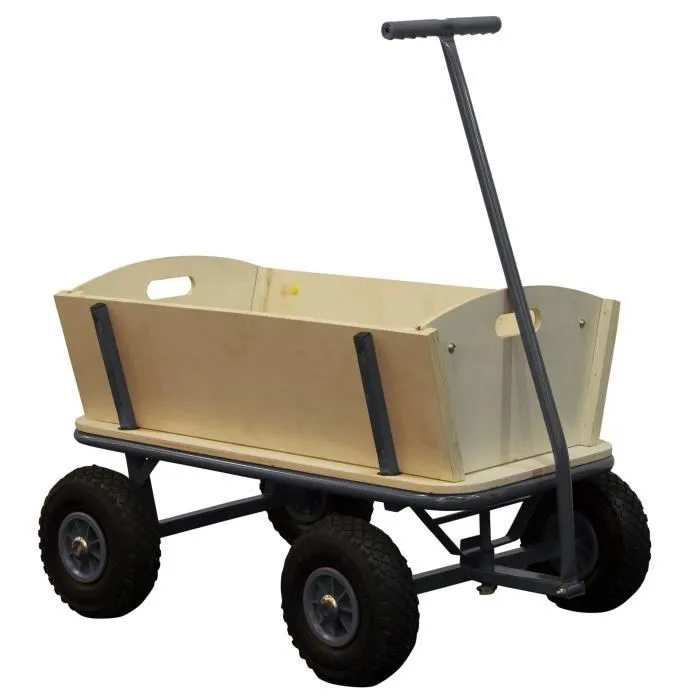 Chariot de Transport en Bois SUNNY - Billy anthracite - Capacité 100 kg-0