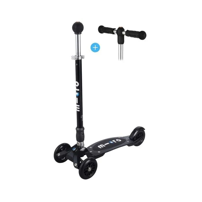 Trottinette - MICRO Kickboard Compact Noir - 3 roues - Pour Enfant - Loisir-0