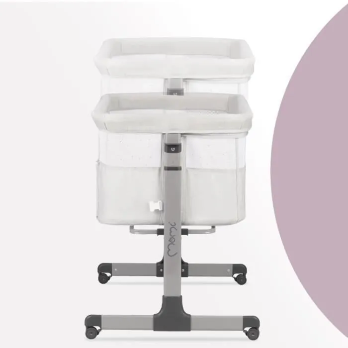 Lit Cododo et Berceau Bébé MoMi REVO - Gris - Hauteur et Angle Réglables - Roues-2