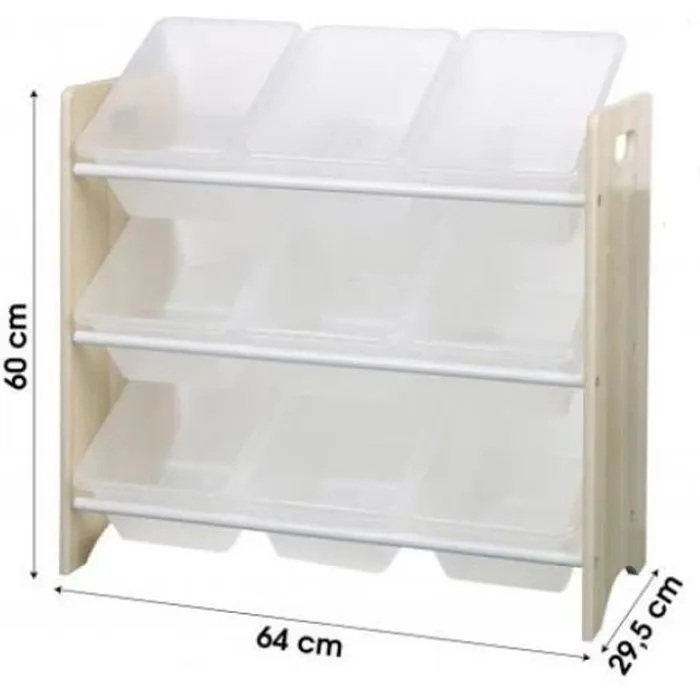 Meuble de Rangement Enfant Jeux , Jouets Avec 9 Casiers H.60 x L.64 x P.29.5 cm-0