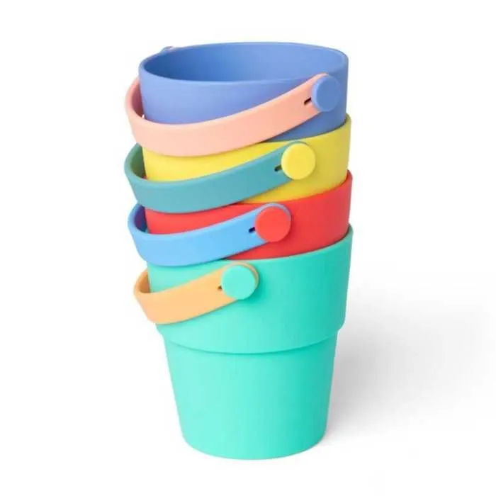 Jouets pour enfants - Little L - Seaux empilables en silicone - 4 pièces - Silicone - Mixte-0