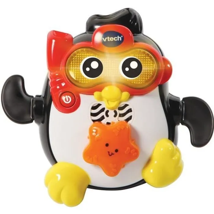 Jouet de Bain interactif VTECH BABY - Gédéon, Champion de Natation - Pingouin Nageur pour Bébé dès 1 an-0
