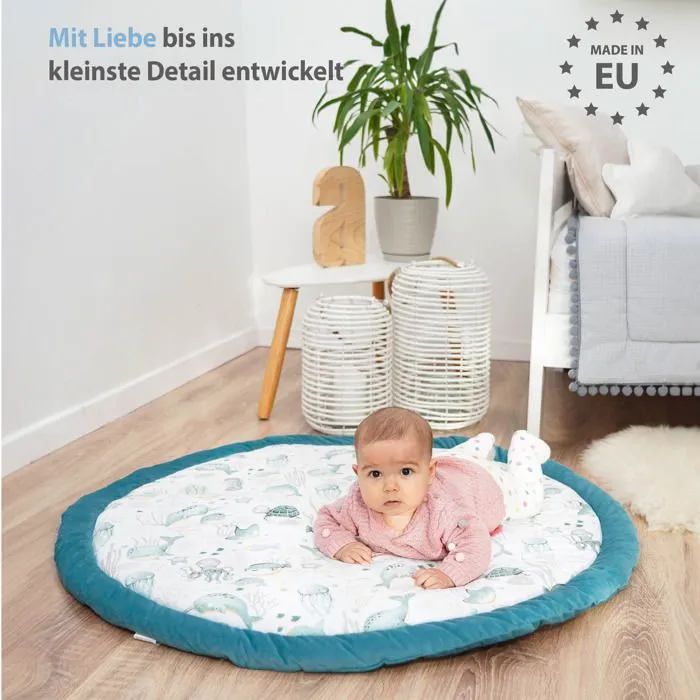 Coussin de sol pour enfant - TOTSY BABY - Animaux aquatiques - 100 cm - Confortable et isolant-3