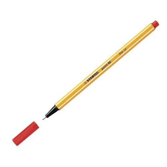 Lot de 10 Stylos Feutre - Stabilo - Rouge - Fluo - Mixte - Adulte-0
