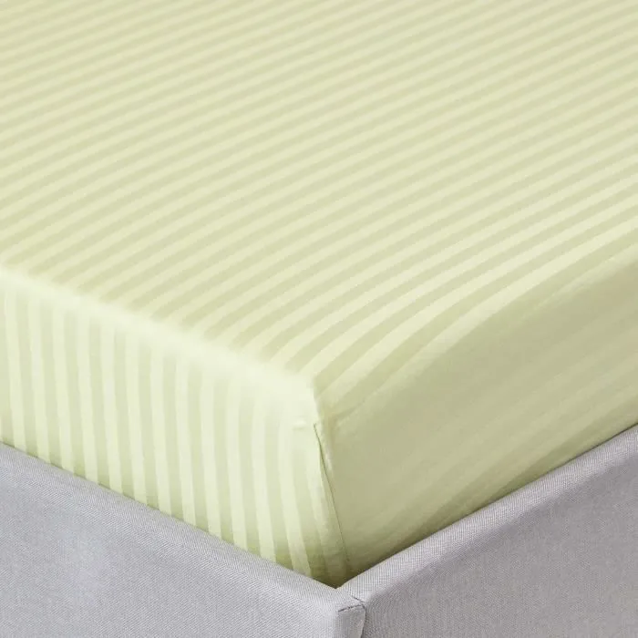 Drap-housse - Homescapes - 160 x 200 cm - 100% coton égyptien - 330 fils - Vert sauge-0