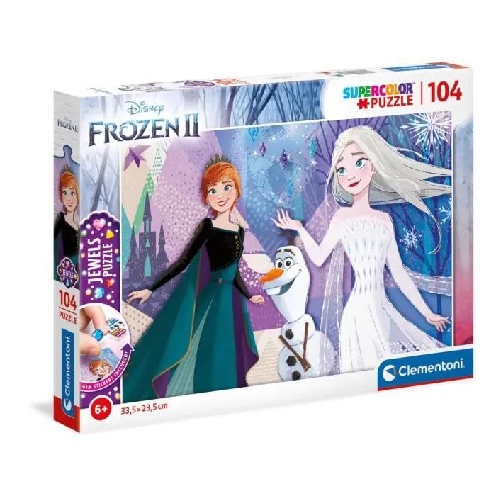 Puzzle 104 pièces - CLEMENTONI - Jewels La Reine des Neiges 2 - Pour Enfant Mixte - Blanc-1